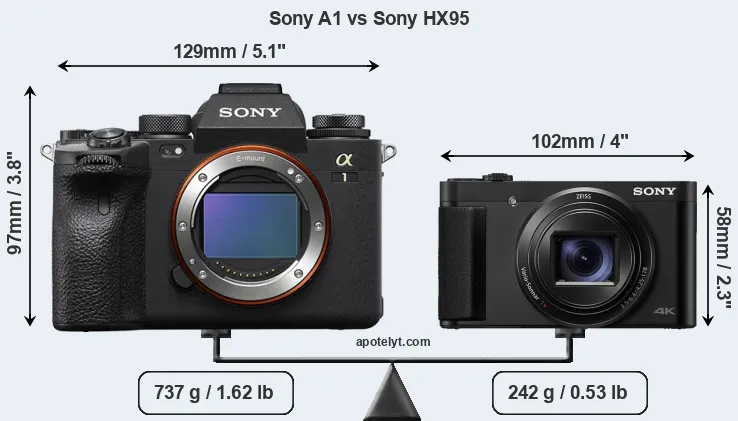 Size Sony A1 vs Sony HX95