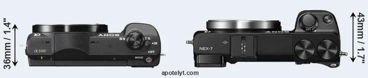 Compare A5100 versus NEX-7 top