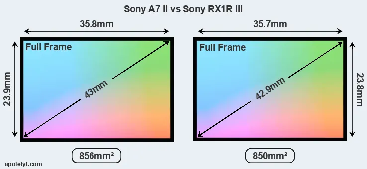 Sony A7 II and Sony RX1R III sensor measures