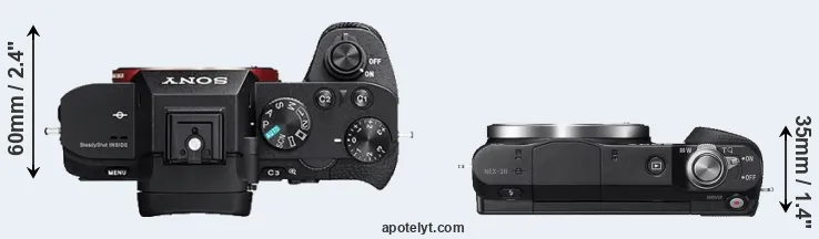 Compare A7R II versus NEX-3N top