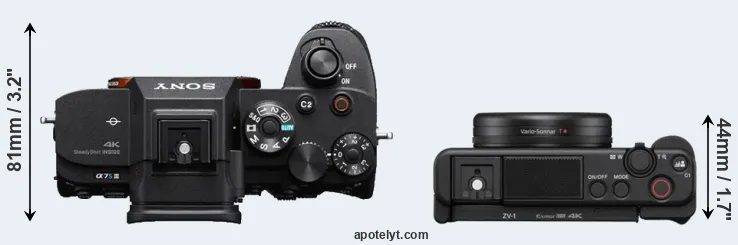 Compare A7S III versus ZV-1 top