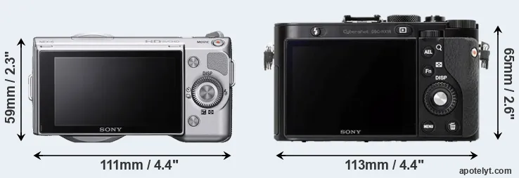 Comparison NEX-5 or RX1R rear