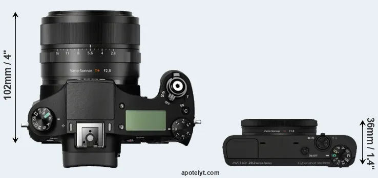 Compare RX10 versus RX100 top